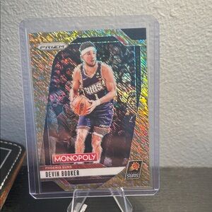 Devin Booker Monopoly Prizm Gold Shimmer Refractor numbered 009/500 Suns NBA